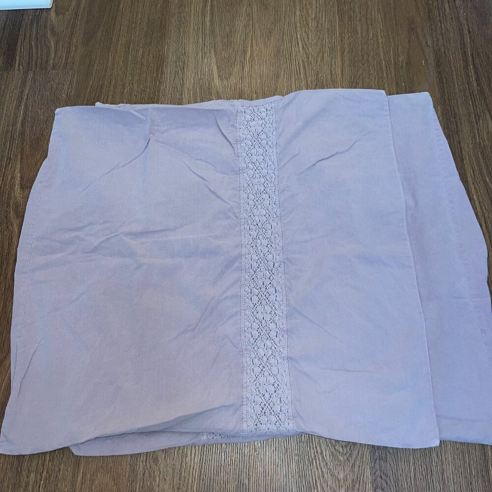 Pottery Barn Washed Cotton Full/Queen Duvet Set in Lavender - Picture 9 of 11